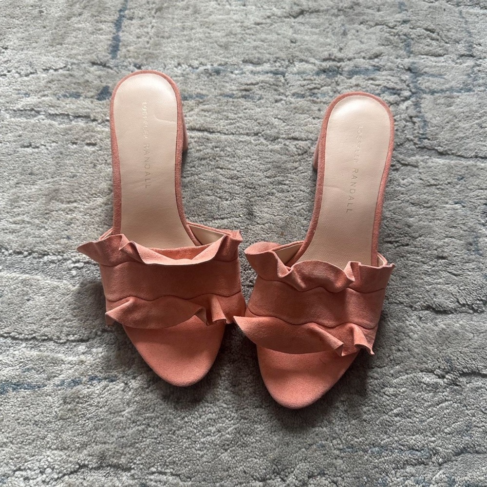 Women's Ruffled Slide Sandals - Pink